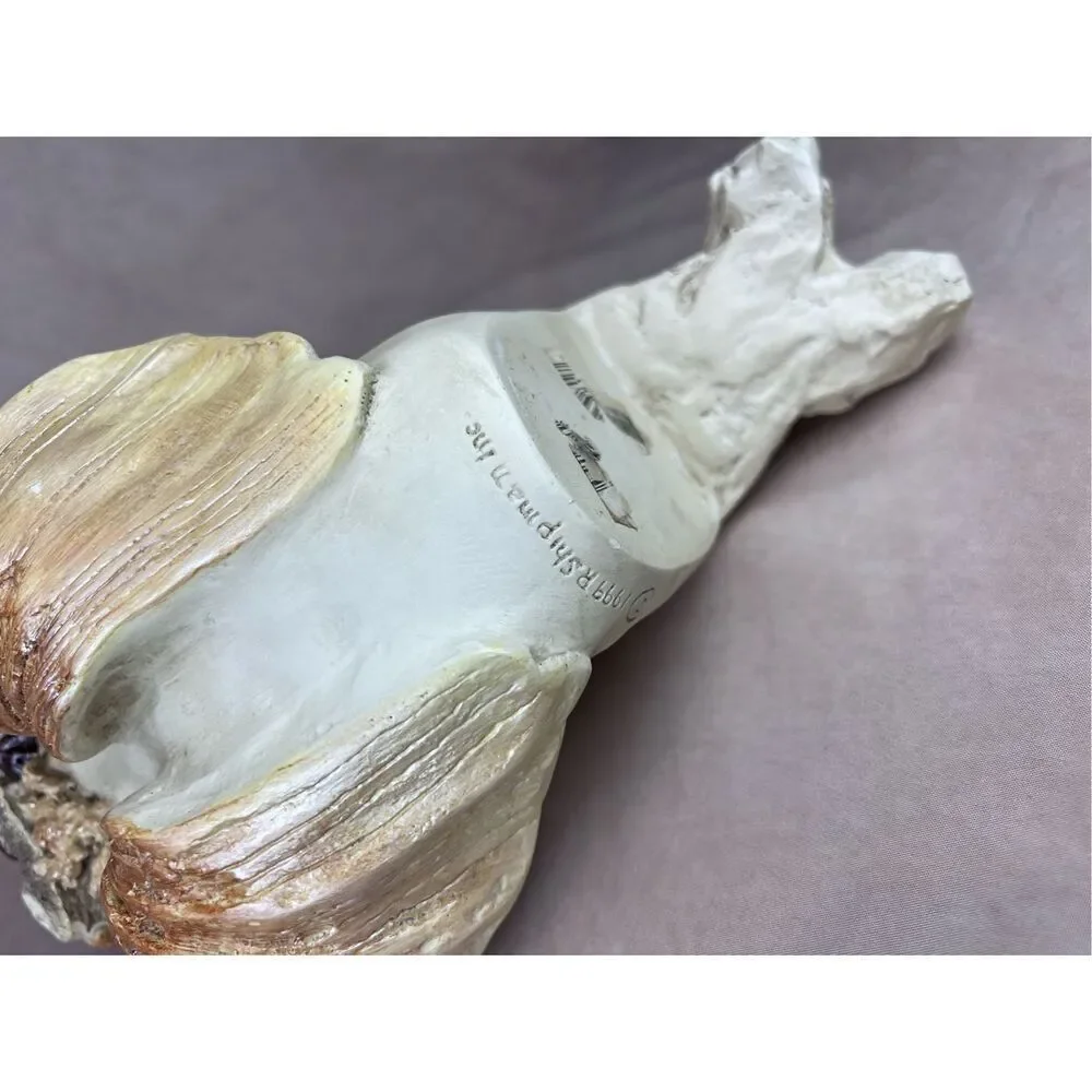 Vintage R. Shipman 1999 Angel Mermaid Seashells Shelf Sitter Statue READ